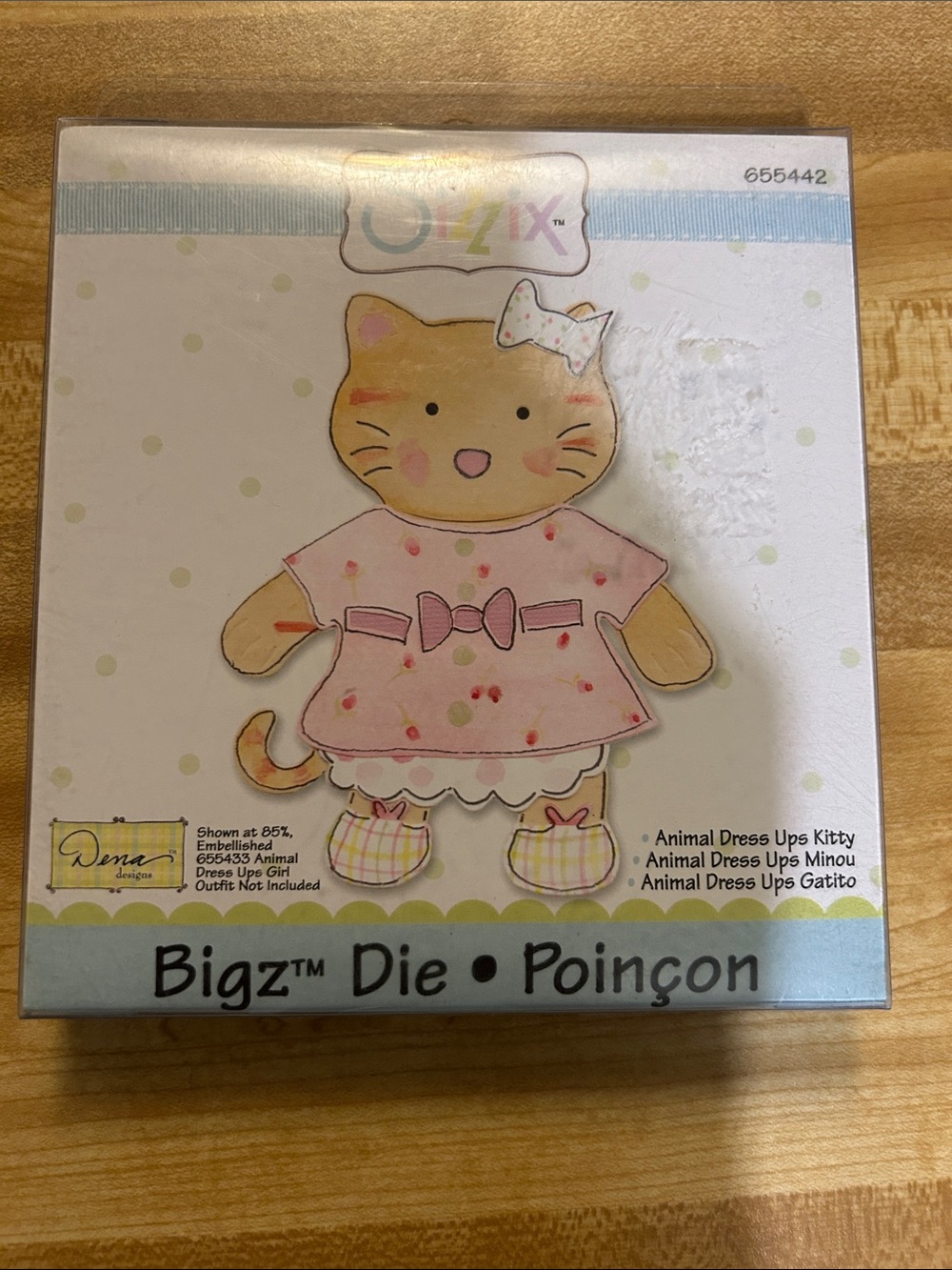 Sizzix Animal Dress Ups Kitty Die - Pink and Cream Cat Outfit